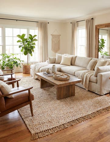 10' x 14' 1 Hand Woven Braided Jute Rug