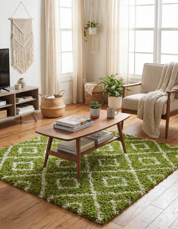 4' x 4' Lattice Shag Square Rug