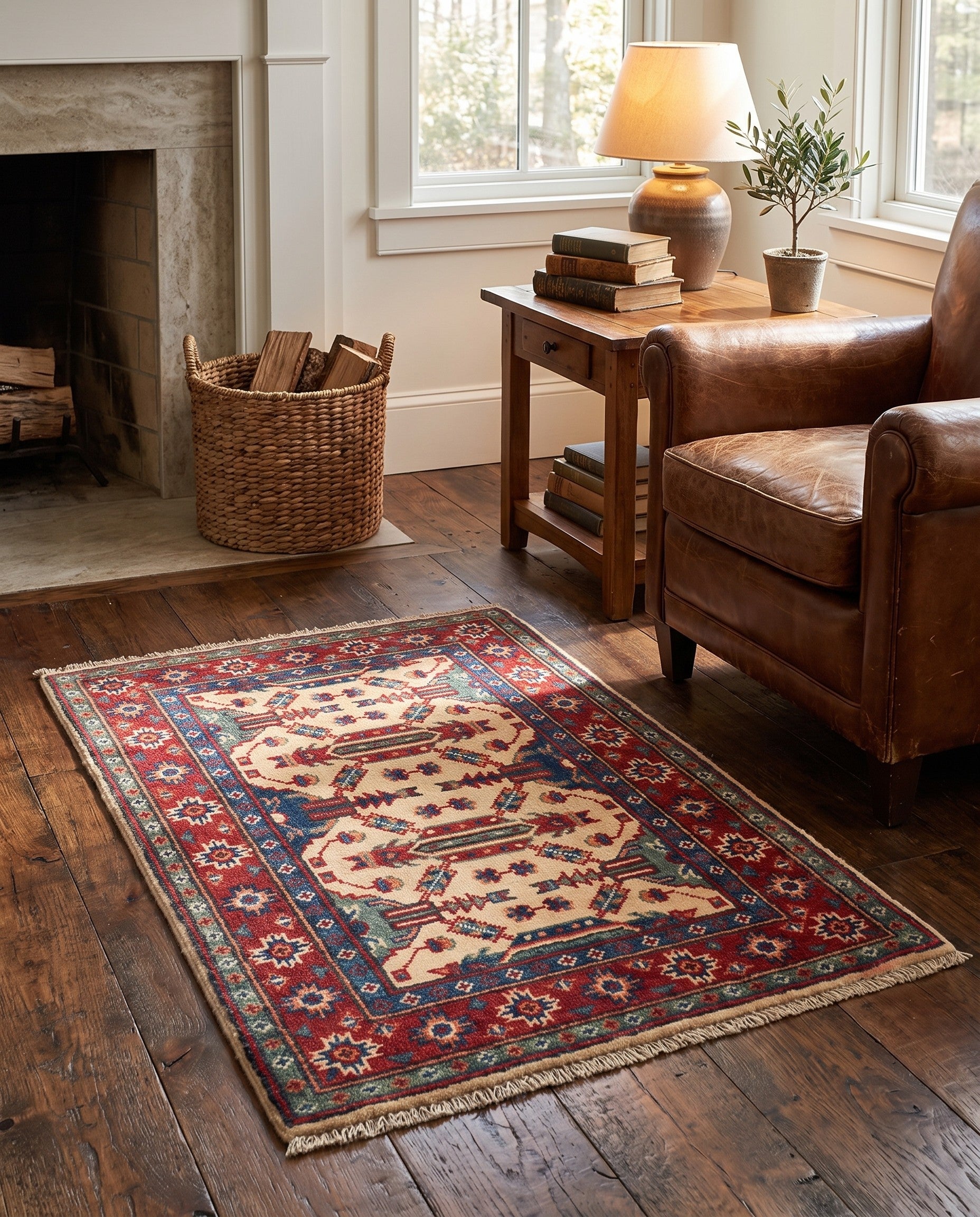 2' x 2' 11 Hand Knotted Kazak Rug