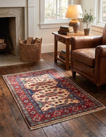 2' x 2' 11 Hand Knotted Kazak Rug