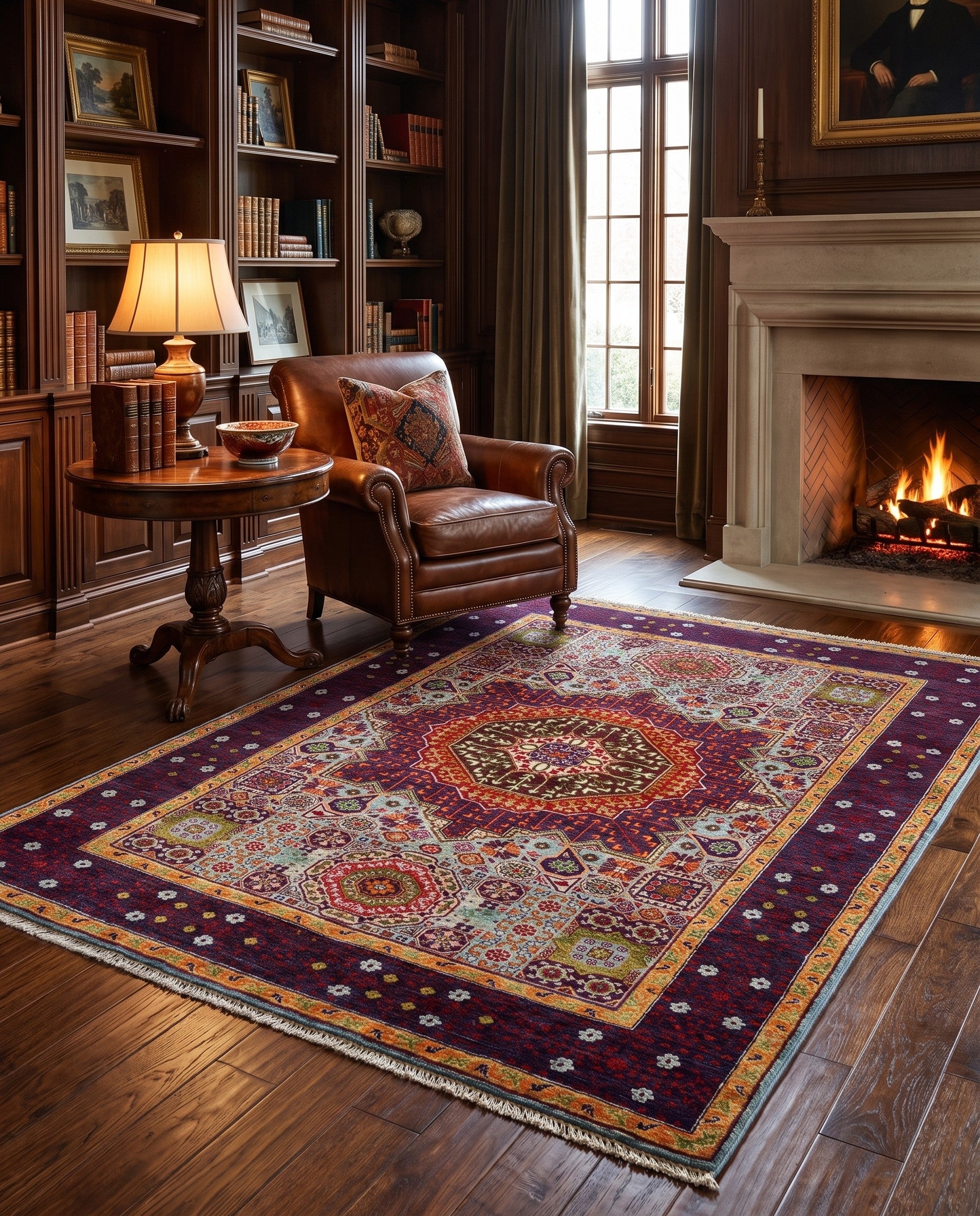 4' 2 x 5' 11 Hand Knotted Mamluk Ziegler Rug