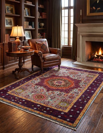 4' 2 x 5' 11 Hand Knotted Mamluk Ziegler Rug