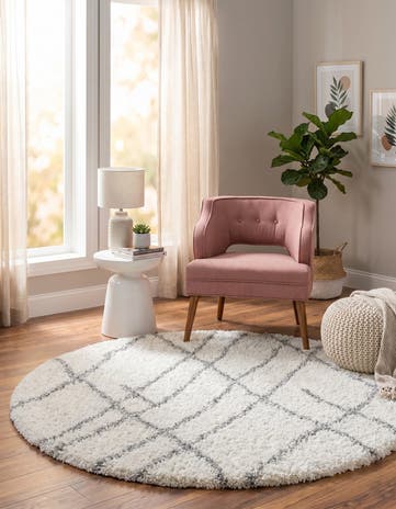 6' x 6' Soft Touch Shag Round Rug