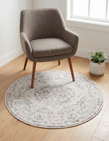 Ivory Oxford Round Rug