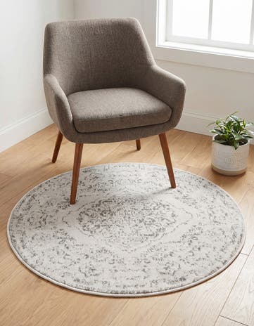 Ivory Oxford Round Rug