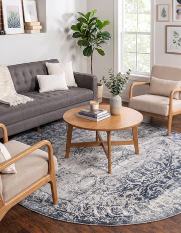 Dark Blue Eliza Round Rug