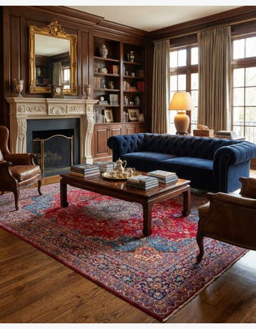 9' 6 x 12' 6 Hand Knotted Mashad Persian Wool Rug