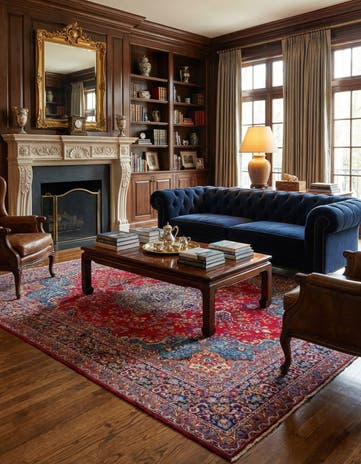 9' 6 x 12' 6 Hand Knotted Mashad Persian Wool Rug