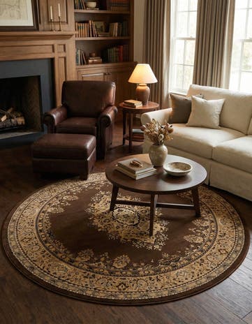 Brown Amaya Round Rug
