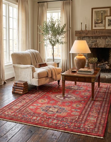 4' 1 x 6' 2 Hand Knotted Kazak Rug