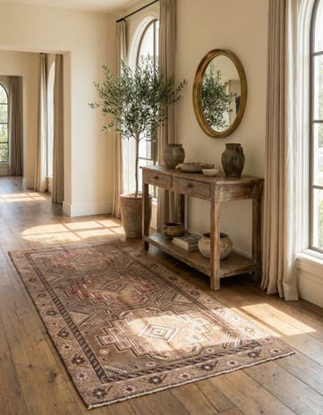 3' 4 x 6' 4 Hand Knotted Ultra Vintage Persian Wool Runner Rug