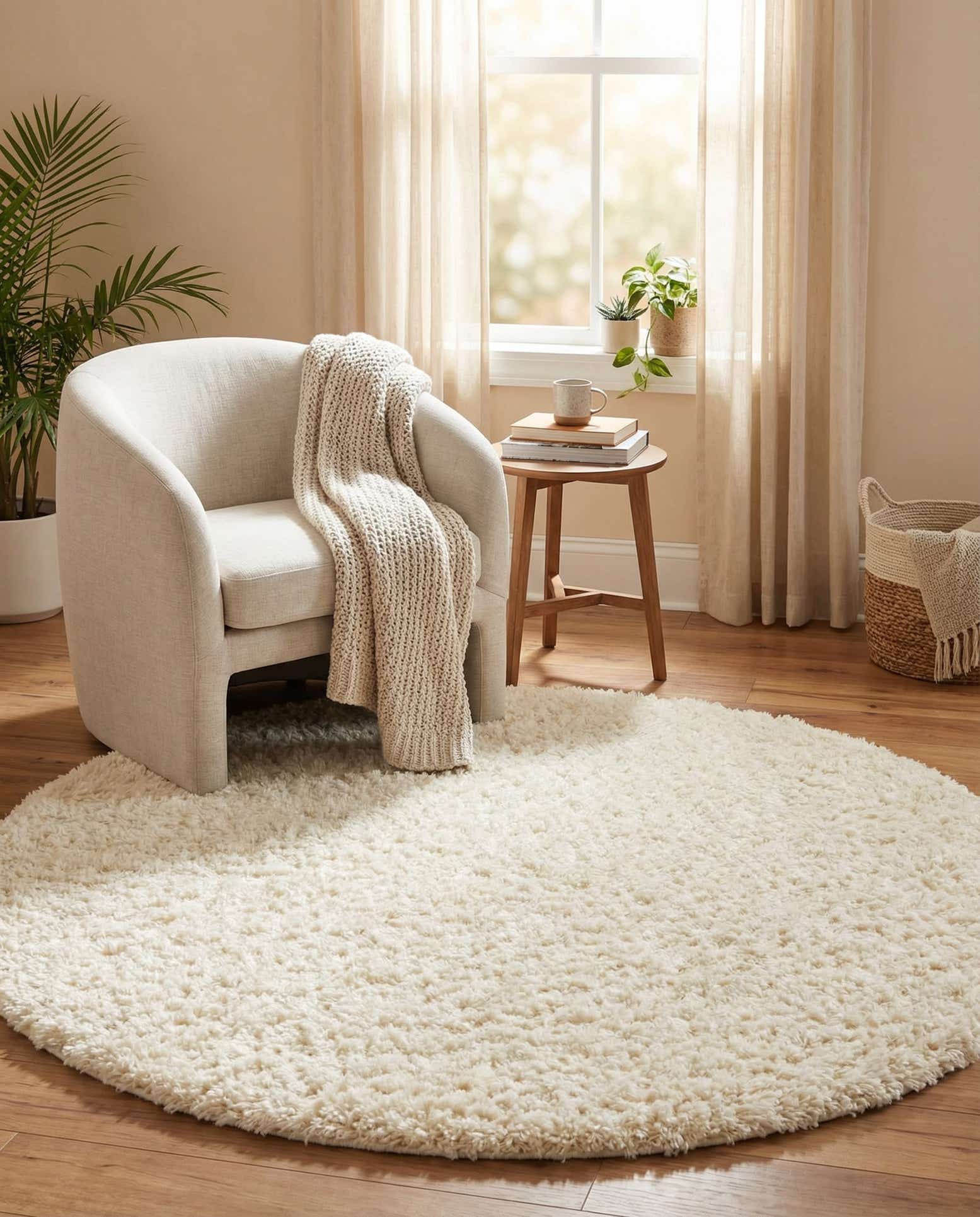 185cm x 185cm Infinity Shag Rond Vloerkleed