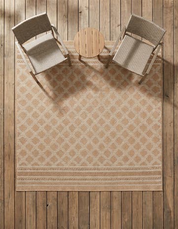 5' 1 x 5' 1 Easy-Clean Trellis Indoor / Outdoor Square Rug