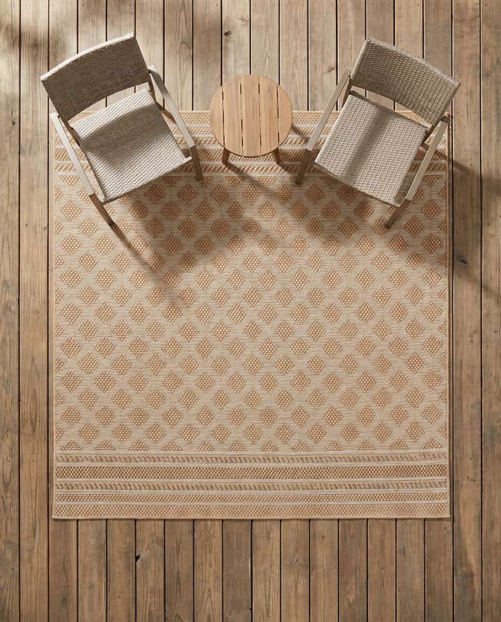 5' 1 x 5' 1 Easy-Clean Trellis Indoor / Outdoor Square Rug