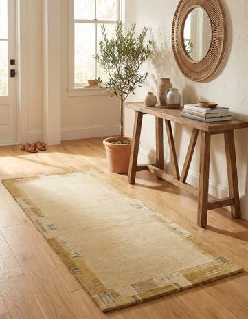 2' 4 x 4' 7 Hand Knotted Nepal Wool Runner Rug