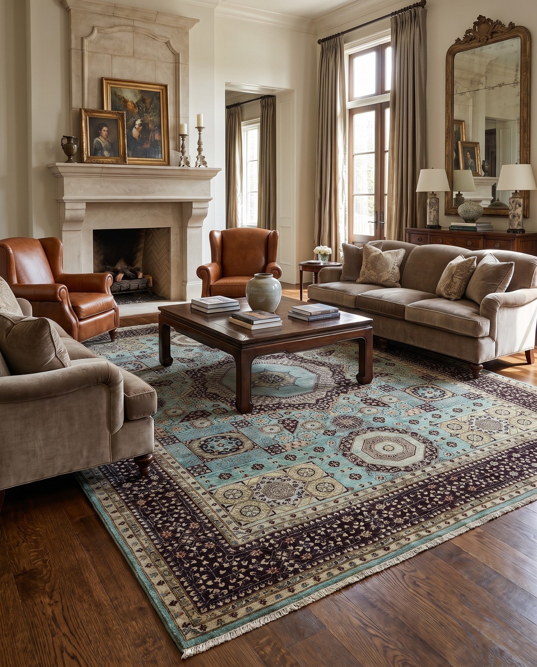 9' x 11' 1 Hand Knotted Mamluk Ziegler Rug