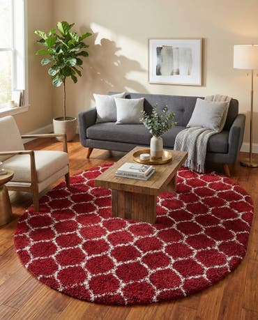  7' 10 x 10' Lattice Shag Oval Rug