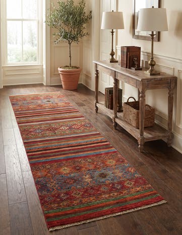 2' 9 x 8' 4 Hand Knotted Kazak Runner Rug