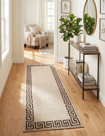 Beige and Brown Hera Runner Rug