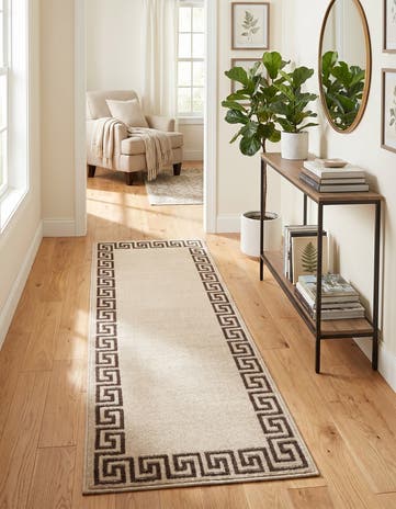 Beige and Brown Hera Runner Rug