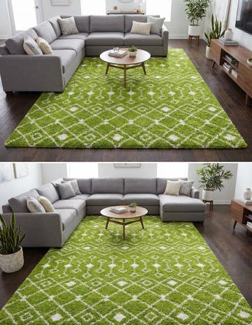 10' x 13' Moroccan Trellis Shag Rug