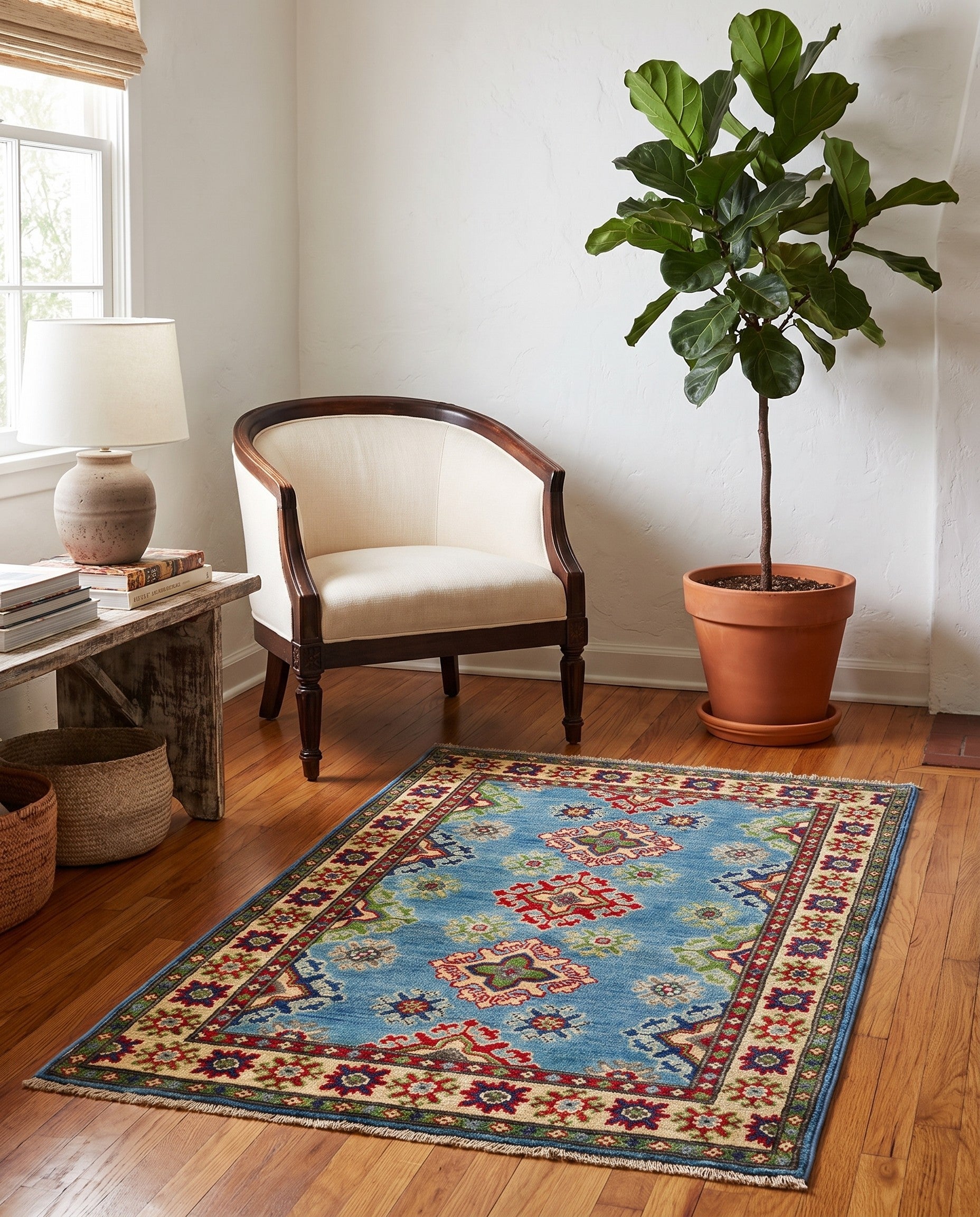 2' 7 x 4' 3 Hand Knotted Kazak Rug