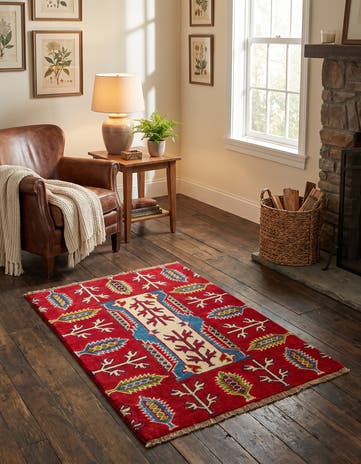 2' 1 x 2' 11 Hand Knotted Kazak Rug