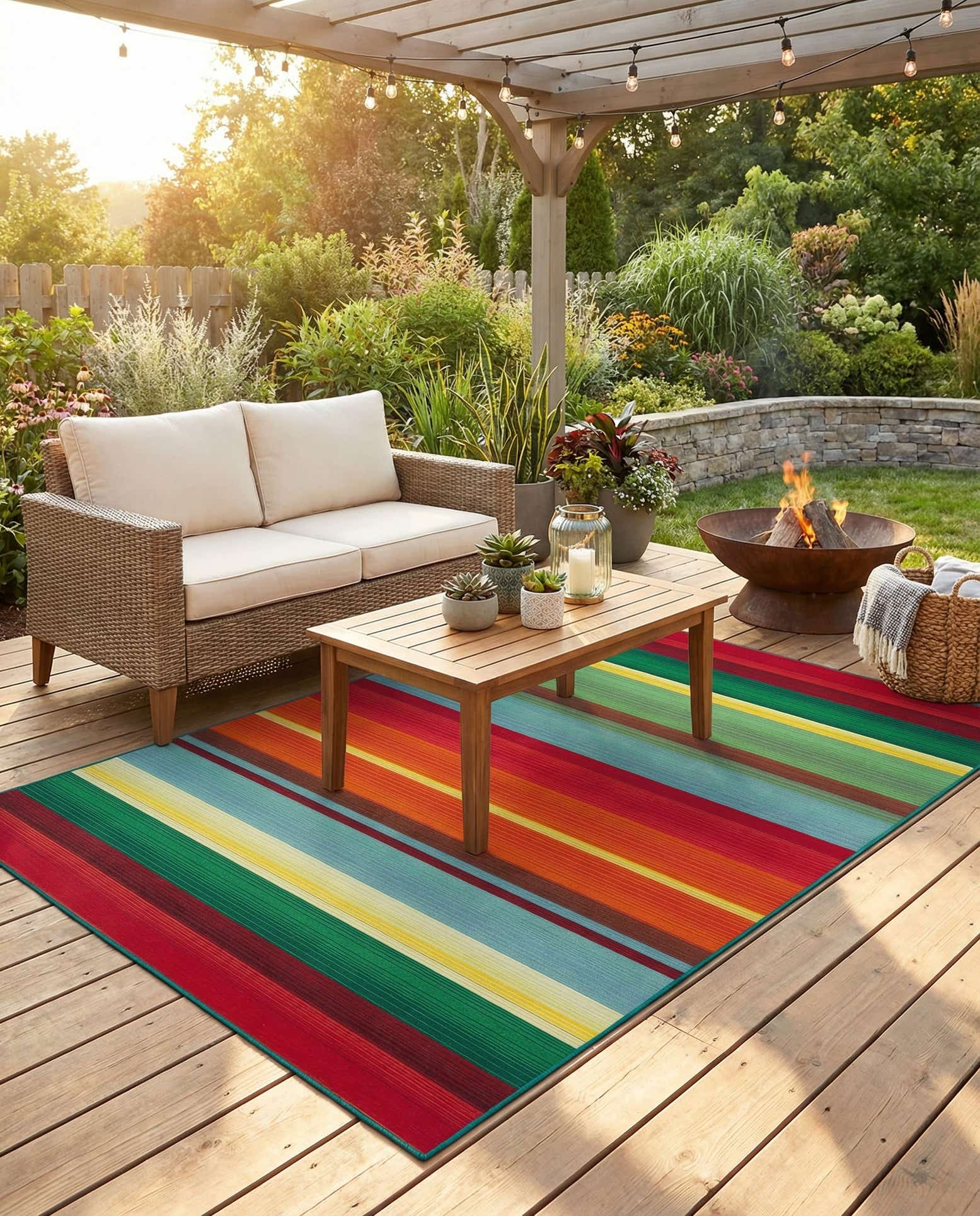 5' 3 x 8' Easy-Clean Modern Indoor / Outdoor Rug