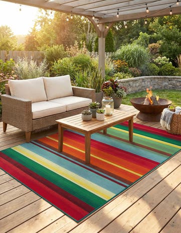 5' 3 x 8' Easy-Clean Modern Indoor / Outdoor Rug