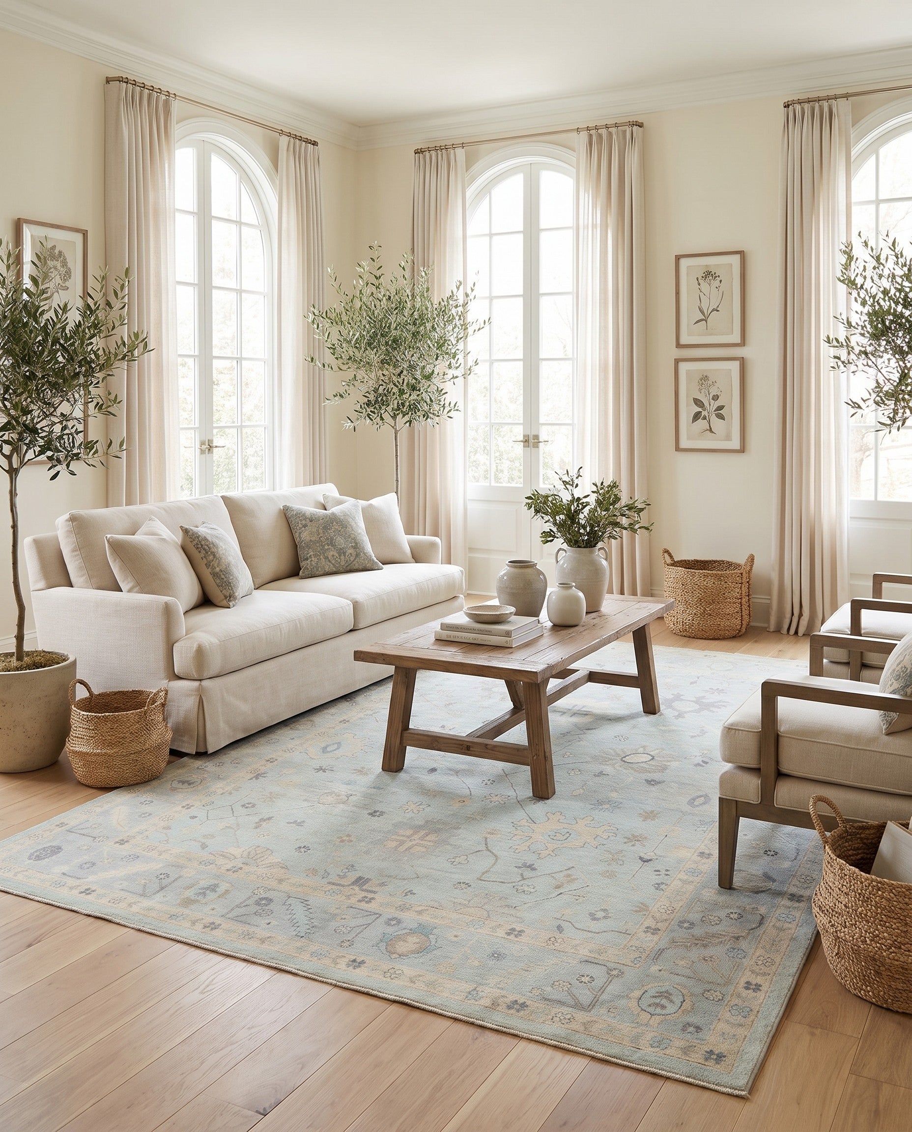 8' 10 x 11' 9 Hand Knotted Oushak Wool Rug