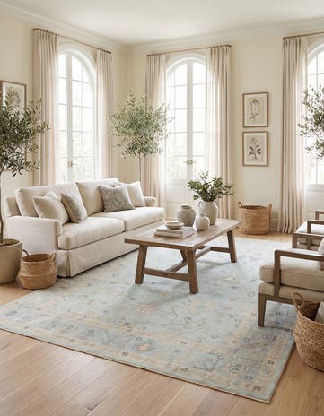 8' 10 x 11' 9 Hand Knotted Oushak Wool Rug