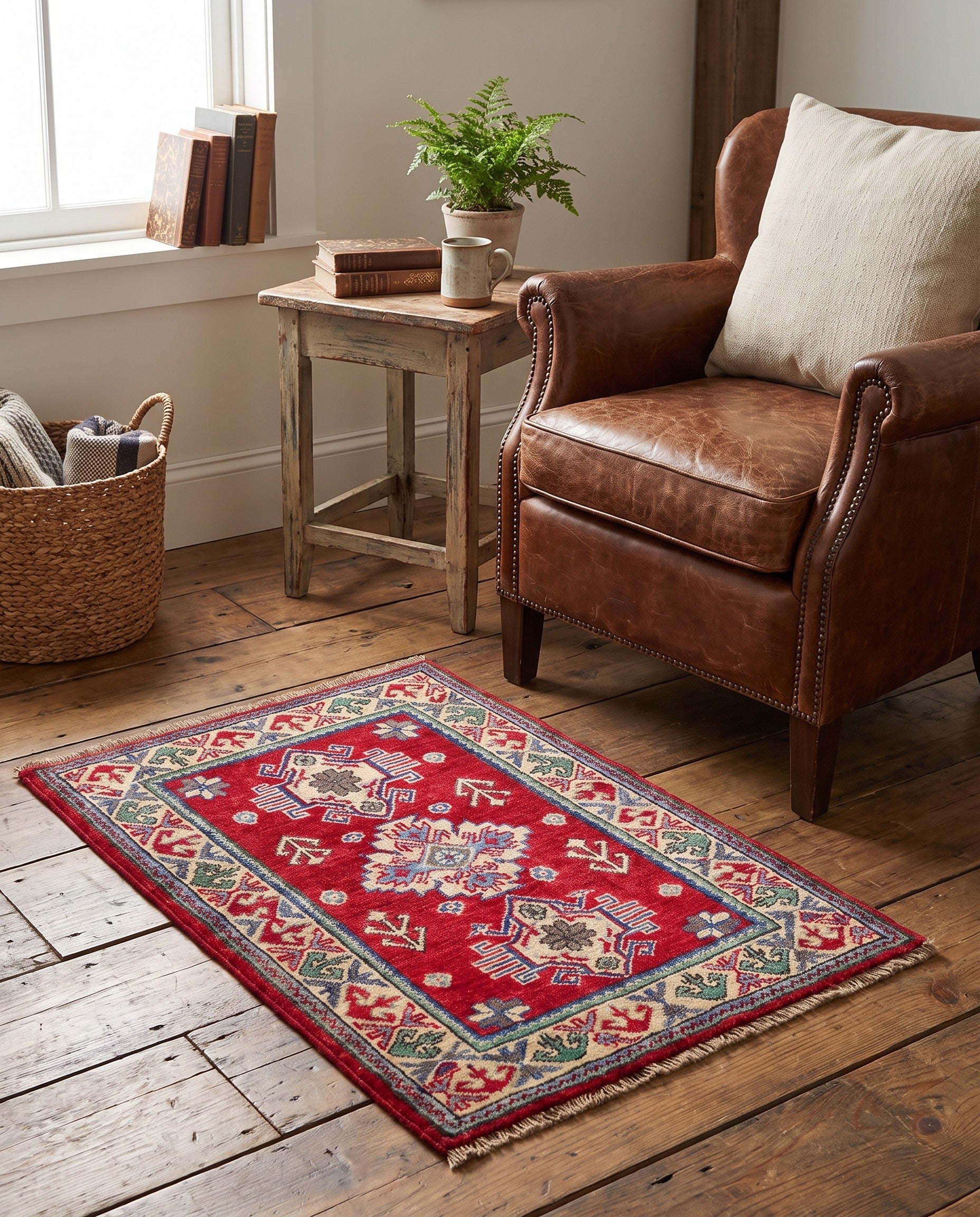 2' x 2' 11 Hand Knotted Kazak Rug