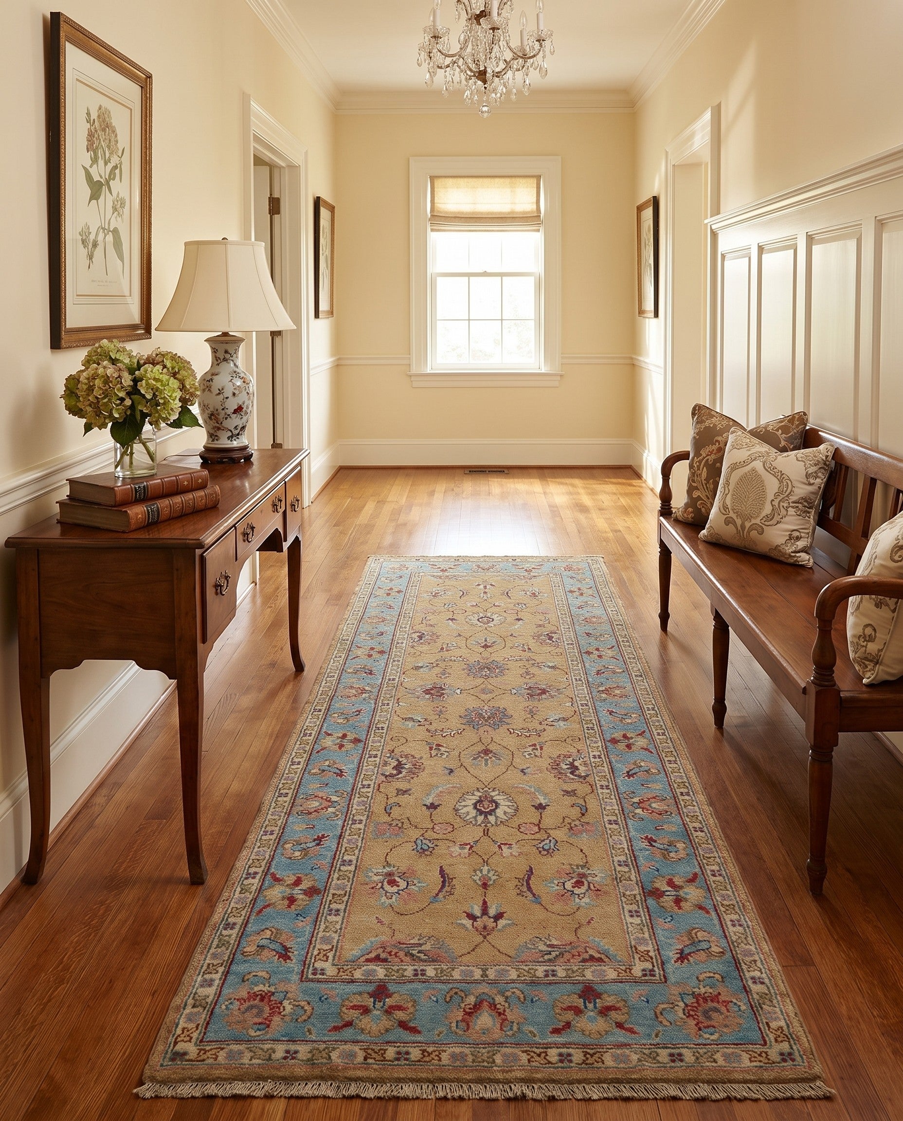 2' 6 x 6' 7 Hand Knotted Peshawar Ziegler Runner Rug