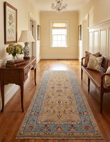 2' 6 x 6' 7 Hand Knotted Peshawar Ziegler Runner Rug