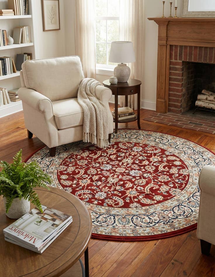 Detail image of 5' 3 x 5' 3 Nain Design Round Rug