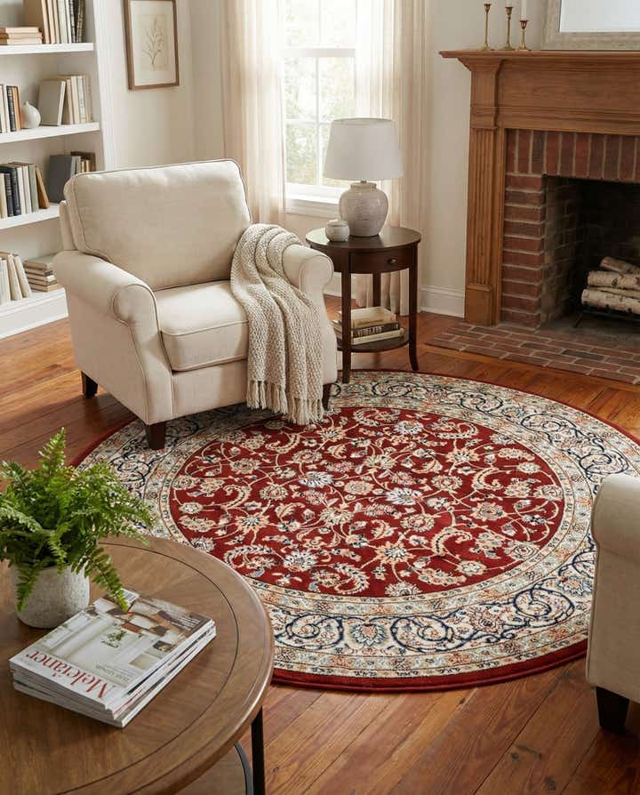 5' 3 x 5' 3 Nain Design Round Rug