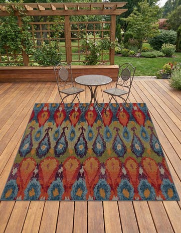 6' x 6' Easy-Clean Modern Indoor / Outdoor Square Rug