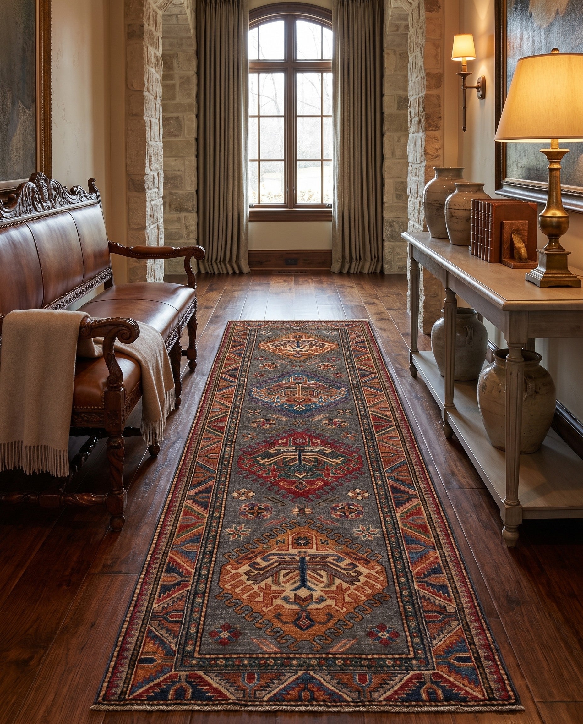 2' 7 x 8' Hand Knotted Kazak Runner Rug