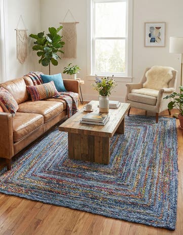 8' x 10' Handmade Braided Chindi Rug