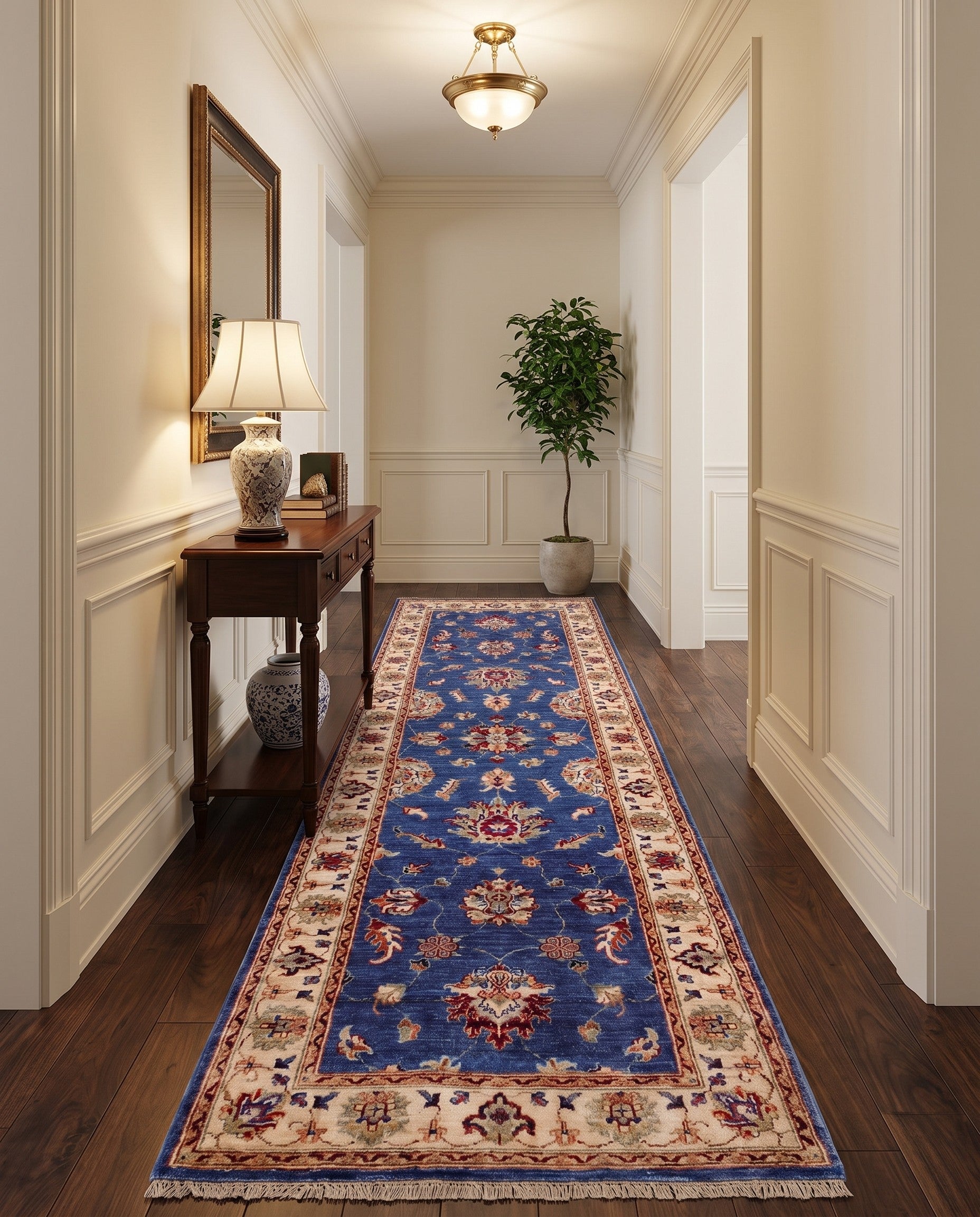 2' 8 x 8' 5 Hand Knotted Peshawar Ziegler Runner Rug
