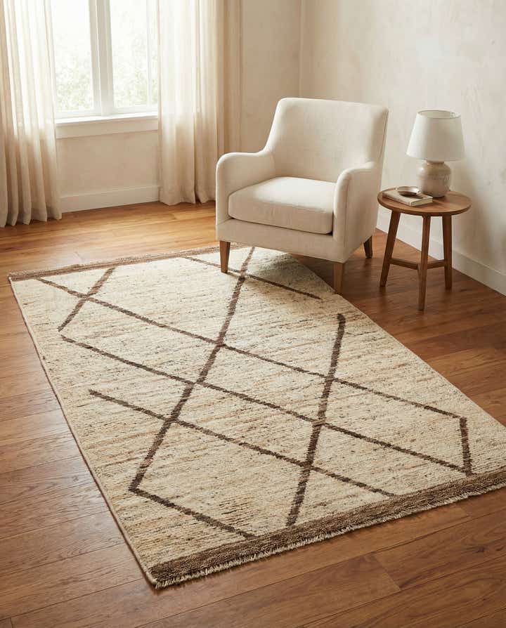 4' x 5' 10 Hand Knotted Moroccan Wool Rug