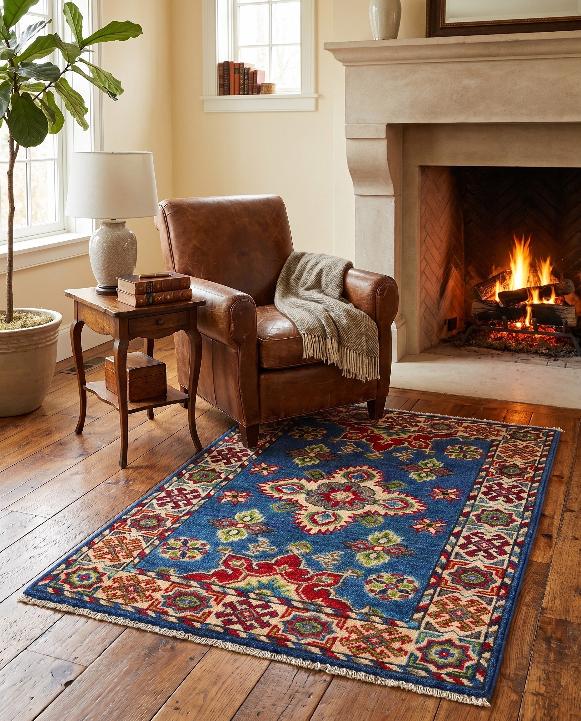 2' 1 x 3' Hand Knotted Kazak Rug