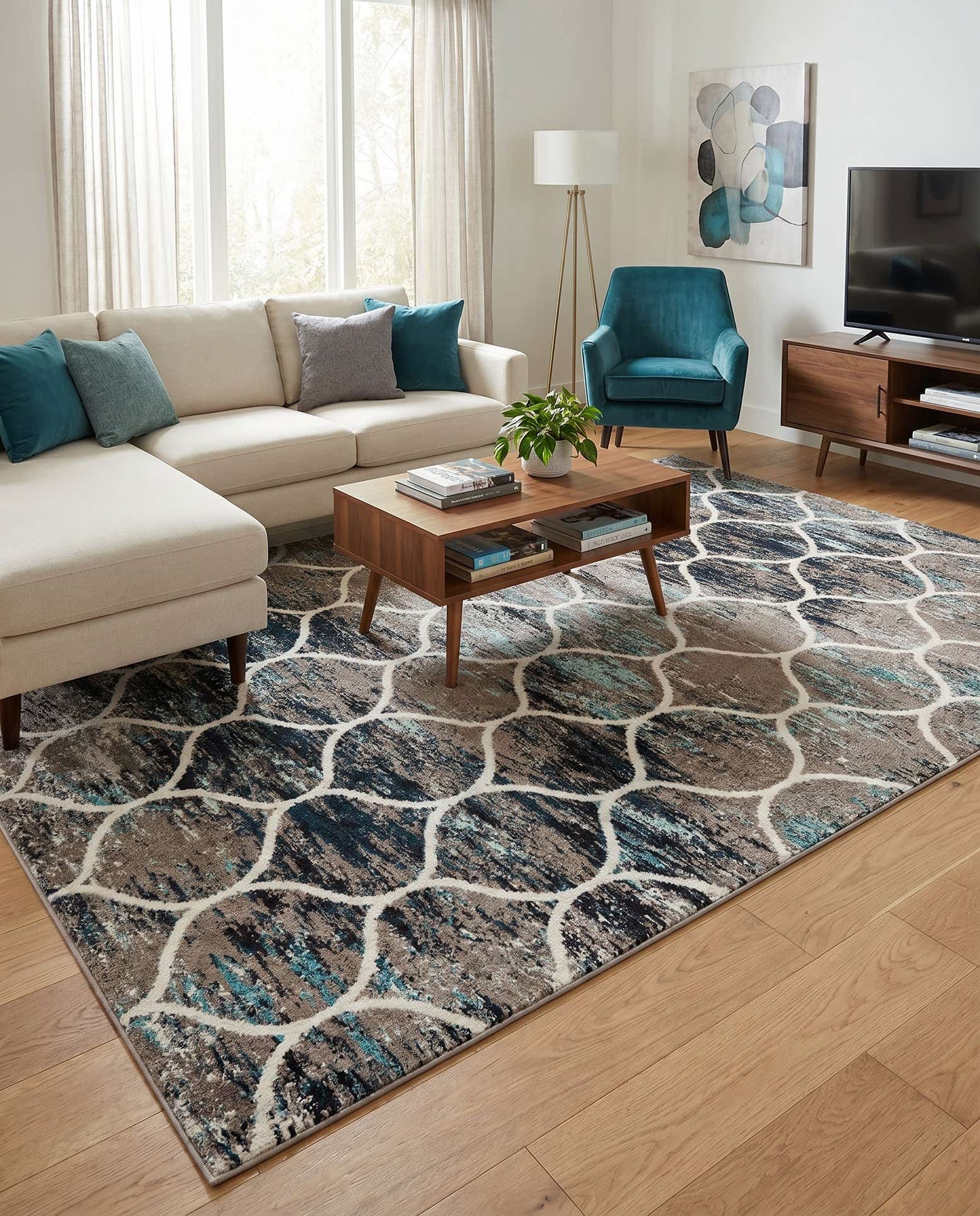 7' x 10' Lattice Frieze Rug