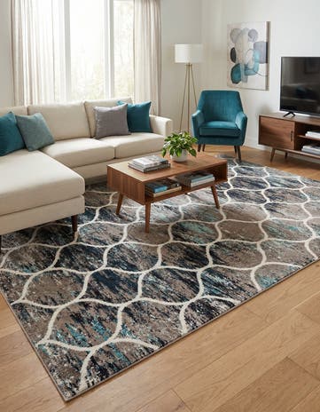 7' x 10' Lattice Frieze Rug