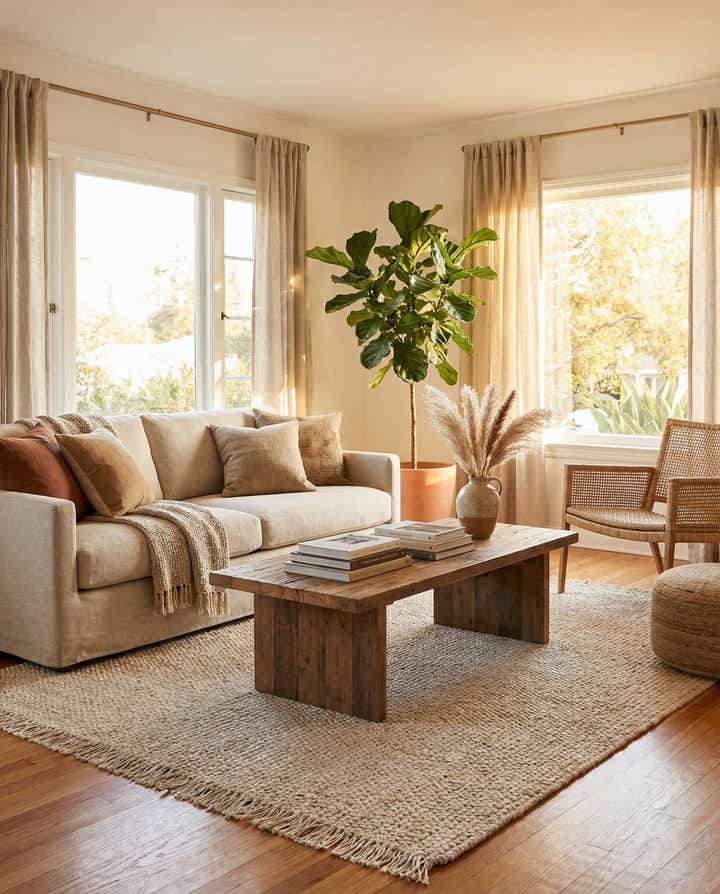 6' 1 x 9' Hand Woven Chunky Jute Rug