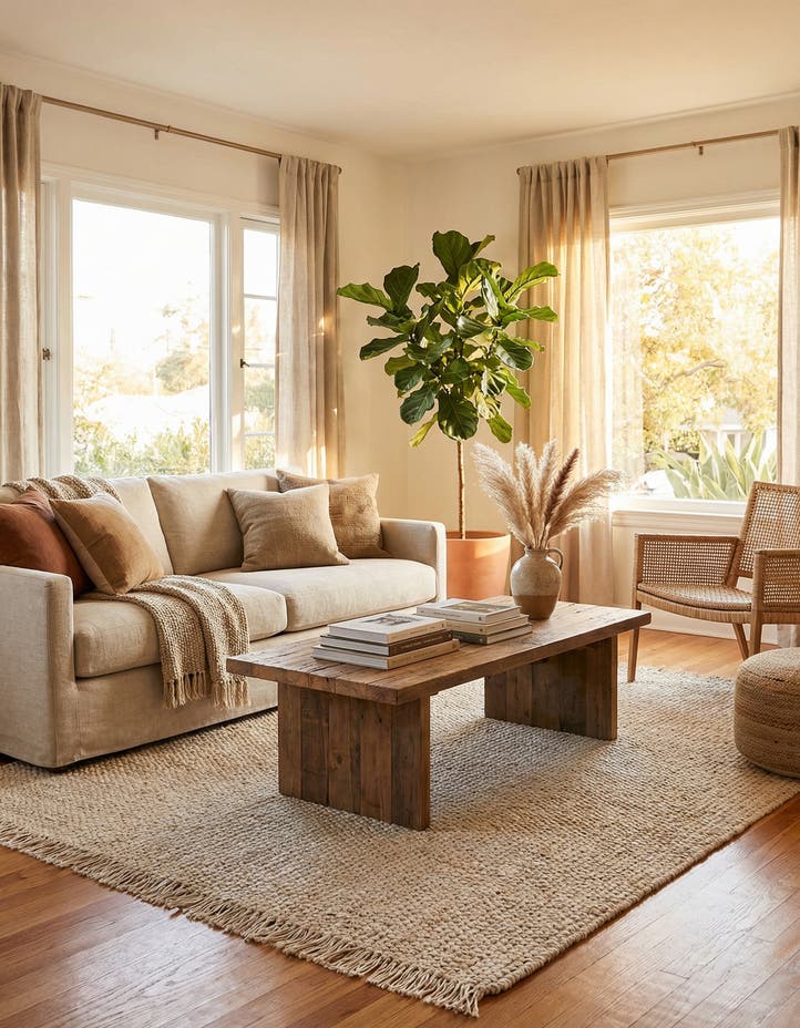 6' 1 x 9' Hand Woven Chunky Jute Rug