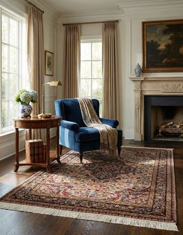 4' 1 x 6' 1 Hand Knotted Kashmir Rug