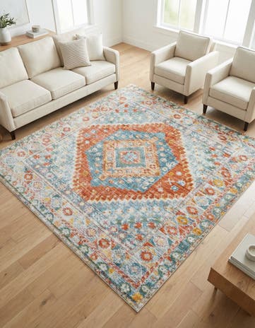 Salmon Paragon Square Rug