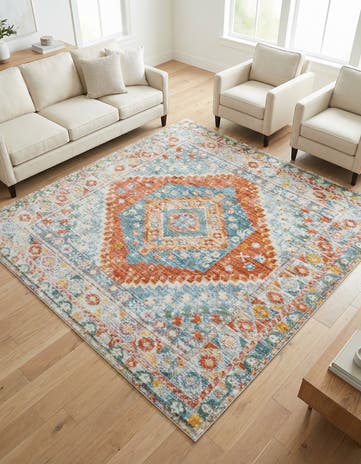 Salmon Paragon Square Rug