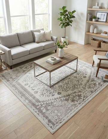 Cream Oxford Square Rug